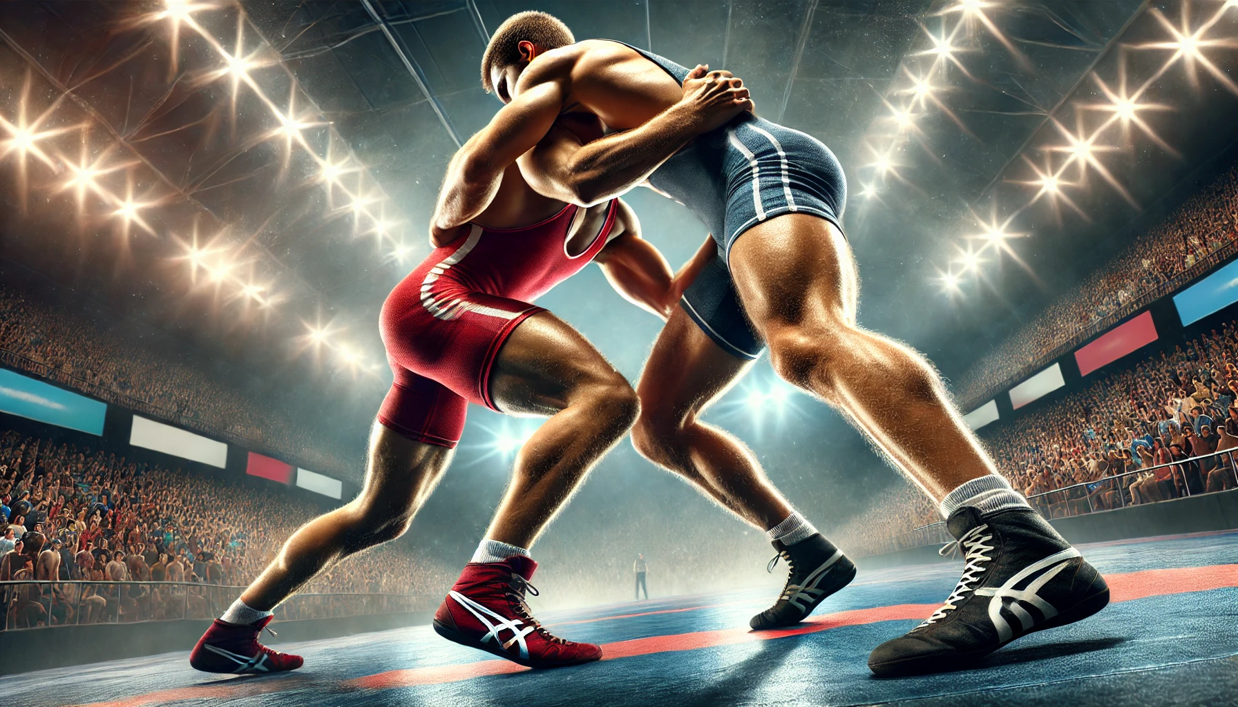 athletes wrestling